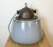 Large Industrial Grey Enamel and Cast Iron Pendant Light from Elektrosvit, 1960s 15