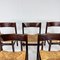 Mid-Century Wenge and Rush Dining Chairs, 1960s, Set of 6, Image 3
