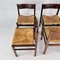 Mid-Century Wenge and Rush Dining Chairs, 1960s, Set of 6, Image 7