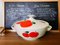 German Red Apple Print Porcelain Soup from Colditz GDR, 1990s 1