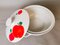 Sopa alemana de porcelana con estampado de manzanas rojas de Colditz RDA, años 90, Imagen 4