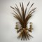 Hollywood Regency 2-Flame Wall Light with Wheat Ears, 1970s, Image 1