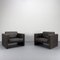 Dark Brown Leather Armchairs by Jürgen Lange for Walter Knoll, Germany, 1970s, Set of 2 1