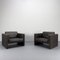 Dark Brown Leather Armchairs by Jürgen Lange for Walter Knoll, Germany, 1970s, Set of 2, Image 1