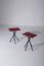 Vintage Italian Stools in Red Faux Leather, 1960, Set of 2, Image 3