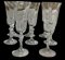 Bohemian Crystal Glasses with Carved Pedestals, 1960s, Set of 38 1