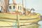 G.Lhermitte, Barcos de arrastre y atún, siglo XX, Pintura al óleo, Imagen 16