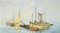 G.Lhermitte, Trawler and Tuna Boats, 20th Century, Oil Painting 5