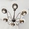 Vintage Brass and Glass 6-Arm Chandelier from Stilnovo, Italy, 1950s 4