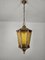 Lámpara de suspensión de latón y vidrio, Italia, años 40, Imagen 5