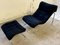 Lounge Chair with Stool, 1970s, Set of 2 8