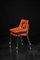 Moderner Mid-Century Stuhl aus Kunststoff & Chrom in Orange von Plasson, 1960er, 2er Set 14