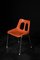 Moderner Mid-Century Stuhl aus Kunststoff & Chrom in Orange von Plasson, 1960er, 2er Set 8