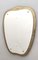 Vintage Wall Mirror with Golden Frame in the style of Fontana Arte, Italy, 1950s 1