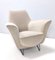 Vintage Italian Ivory Fabric Lounge Chair attributed to Ico Parisi, Italy, 1950s 5
