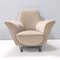 Vintage Italian Ivory Fabric Lounge Chair attributed to Ico Parisi, Italy, 1950s 1