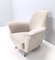 Vintage Italian Ivory Fabric Lounge Chair attributed to Ico Parisi, Italy, 1950s 8
