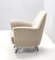 Vintage Italian Ivory Fabric Lounge Chair attributed to Ico Parisi, Italy, 1950s 9