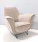 Vintage Italian Ivory Fabric Lounge Chair attributed to Ico Parisi, Italy, 1950s 6