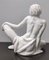 Figura de mujer italiana vintage de cerámica lacada en blanco, Italia, años 40, Imagen 9