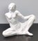 Figura de mujer italiana vintage de cerámica lacada en blanco, Italia, años 40, Imagen 1