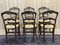 Louis XV Ash Chairs in Straw, 1950s, Set of 6 3