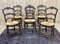 Louis XV Ash Chairs in Straw, 1950s, Set of 6 1