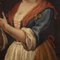 Italienischer Künstler, Porträt eines Mädchens mit Stieglitz, 18. Jh., Öl auf Leinwand, gerahmt 14