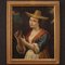 Italienischer Künstler, Porträt eines Mädchens mit Stieglitz, 18. Jh., Öl auf Leinwand, gerahmt 1