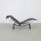 Vintage Chaise Lounge in Leather and Chrome, 1980s 4