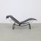 Vintage Chaise Lounge in Leather and Chrome, 1980s, Image 4