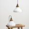 Milk Glass Pendant Light from Holophane, 1930s, Set of 2 2