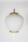 Lampada da terra in vetro opalino, metallo laccato e ottone dorato, anni '50, Immagine 2