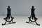 Modernist Wrought Iron Chenets, 1940s, Set of 2, Image 2