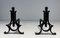 Modernist Wrought Iron Chenets, 1940s, Set of 2 1