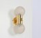 Brass and Satin Glass Sconces in the style of Sciolari, Germany, 1970s, Set of 2 7