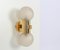 Brass and Satin Glass Sconces in the style of Sciolari, Germany, 1970s, Set of 2 5