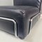 Italian Modern Square Lounge Chair in Black Leather and Metal, 1980s 7