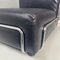 Italian Modern Square Lounge Chair in Black Leather and Metal, 1980s, Image 7