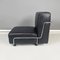 Italian Modern Square Lounge Chair in Black Leather and Metal, 1980s 3