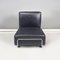 Italian Modern Square Lounge Chair in Black Leather and Metal, 1980s, Image 2