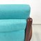 European Mid-Century Modern Armchairs in Light Blue Fabric and Wood, 1960s, Set of 2 13