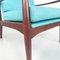 European Mid-Century Modern Armchairs in Light Blue Fabric and Wood, 1960s, Set of 2 11