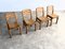 Brutalist Dining Chairs in Pine, 1970s, Set of 4 2