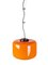 Orange & White Murano Glass Pendant Lamp attributed to Vistosi, 1960s 3