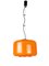 Orange & White Murano Glass Pendant Lamp attributed to Vistosi, 1960s 1