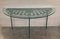 19th Spanish Wrought Iron Demilune Green Console Table, 1900s 4