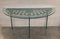 19th Spanish Wrought Iron Demilune Green Console Table, 1900s, Image 4