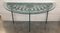 19th Spanish Wrought Iron Demilune Green Console Table, 1900s 5