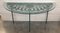 19th Spanish Wrought Iron Demilune Green Console Table, 1900s, Image 5